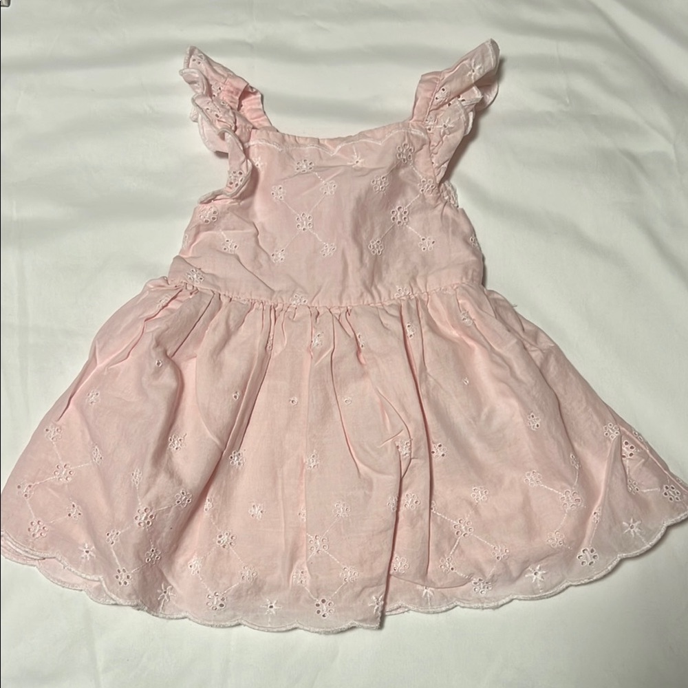 Cat & Jack Light Pink Ruffle Sleeveless Embroidered Dress Sundress 18 Months